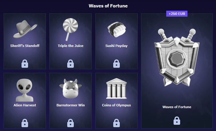 BeonBet Waves of Fortune - Casino Achievements